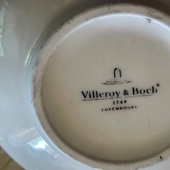 Villeroy & Boch white porcelain soup bowl double handles 4-1/4” - Picture 10 of 13